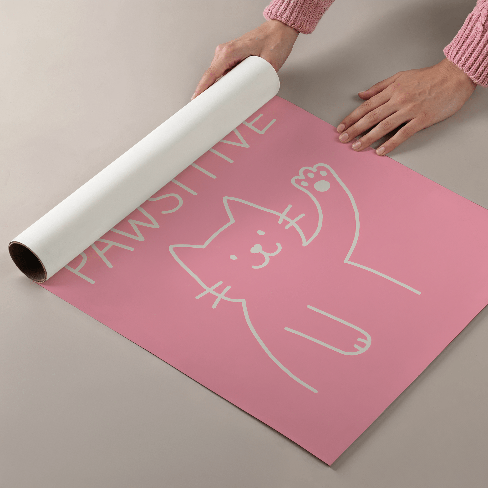 Stay Pawsitive Animal Slogan Poster - Premium Semi - Glossy Poster - Mounted Framed Poster - The House Of BLOC