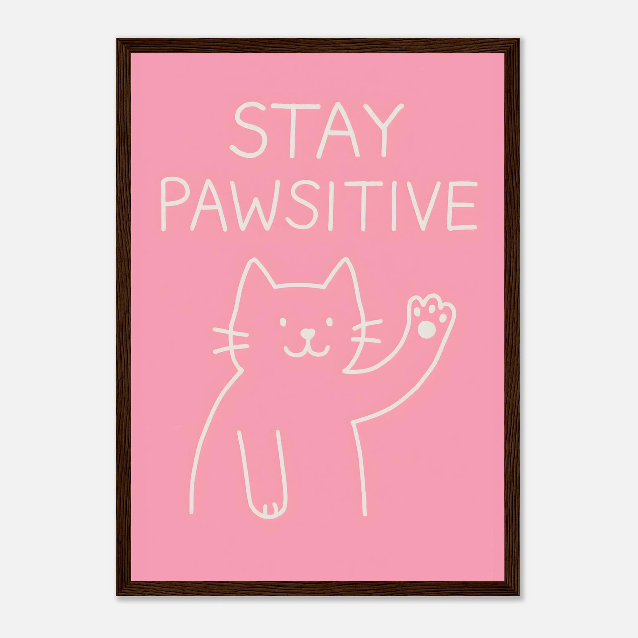 Stay Pawsitive Animal Slogan Poster - Premium Semi - Glossy Poster - Mounted Framed Poster - The House Of BLOC
