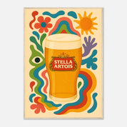 Stella Artois Drink Illustration Poster - Premium Semi - Glossy Poster - Mounted Framed Poster - The House Of BLOC