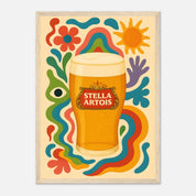 Stella Artois Drink Illustration Poster - Premium Semi - Glossy Poster - Mounted Framed Poster - The House Of BLOC