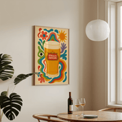 Stella Artois Drink Illustration Poster - Premium Semi - Glossy Poster - Mounted Framed Poster - The House Of BLOC