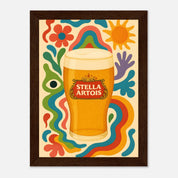 Stella Artois Drink Illustration Poster - Premium Semi - Glossy Poster - Mounted Framed Poster - The House Of BLOC