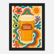 Stella Artois Drink Illustration Poster - Premium Semi - Glossy Poster - Mounted Framed Poster - The House Of BLOC