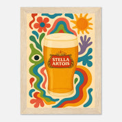 Stella Artois Drink Illustration Poster - Premium Semi - Glossy Poster - Mounted Framed Poster - The House Of BLOC