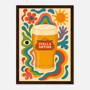 Stella Artois Drink Illustration Poster - Premium Semi - Glossy Poster - Mounted Framed Poster - The House Of BLOC