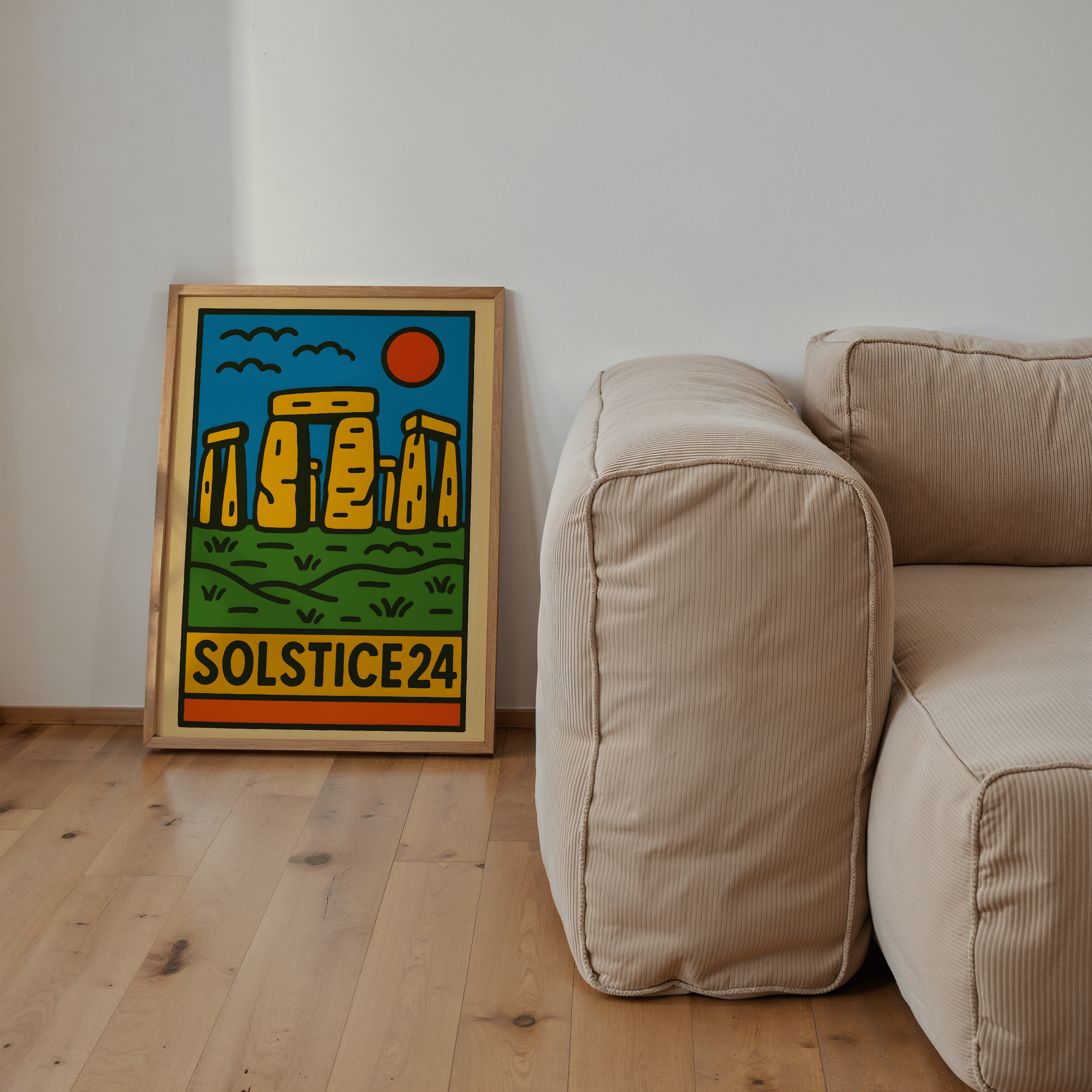 Stone Henge Solstice Poster - Keith Haring Inspired - Premium Semi - Glossy Poster - The House Of BLOC