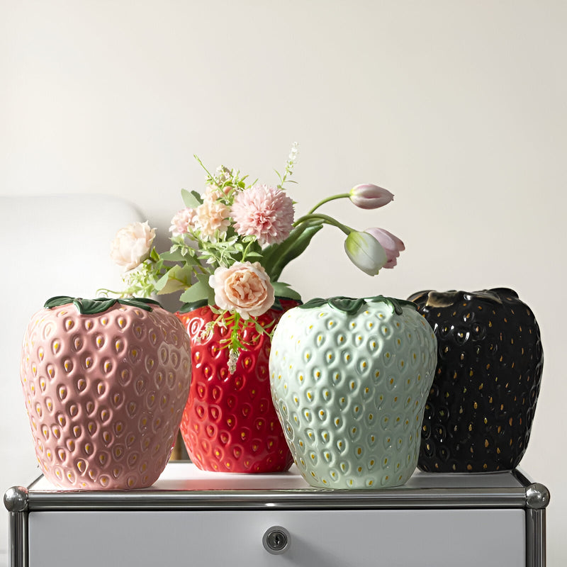 Strawberry Ceramic Flower Vase - The House Of BLOC