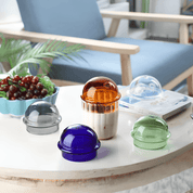 Striped Coffee Glass Cup With Lid and Straw - The House Of BLOC