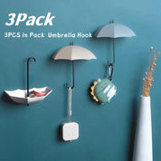 Three Piece Set Of Cute Umbrella Wall Hooks - The House Of BLOC