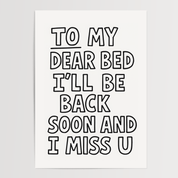 To My Bed Slogan Poster - Premium Semi - Glossy Poster - The House Of BLOC
