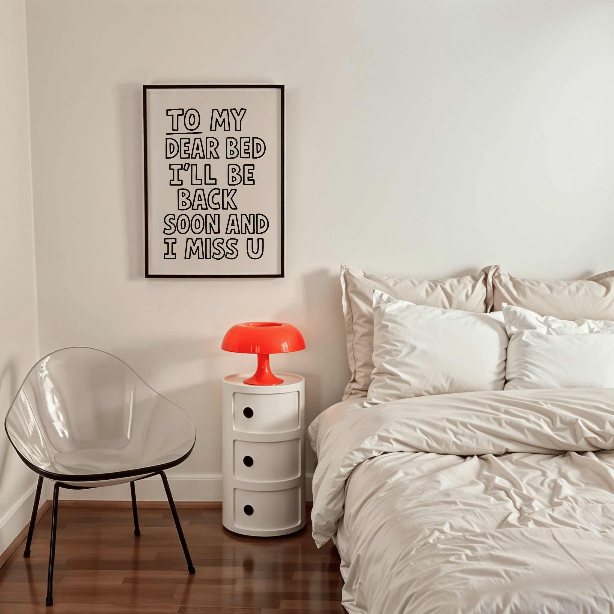 To My Bed Slogan Poster - Premium Semi - Glossy Poster - The House Of BLOC