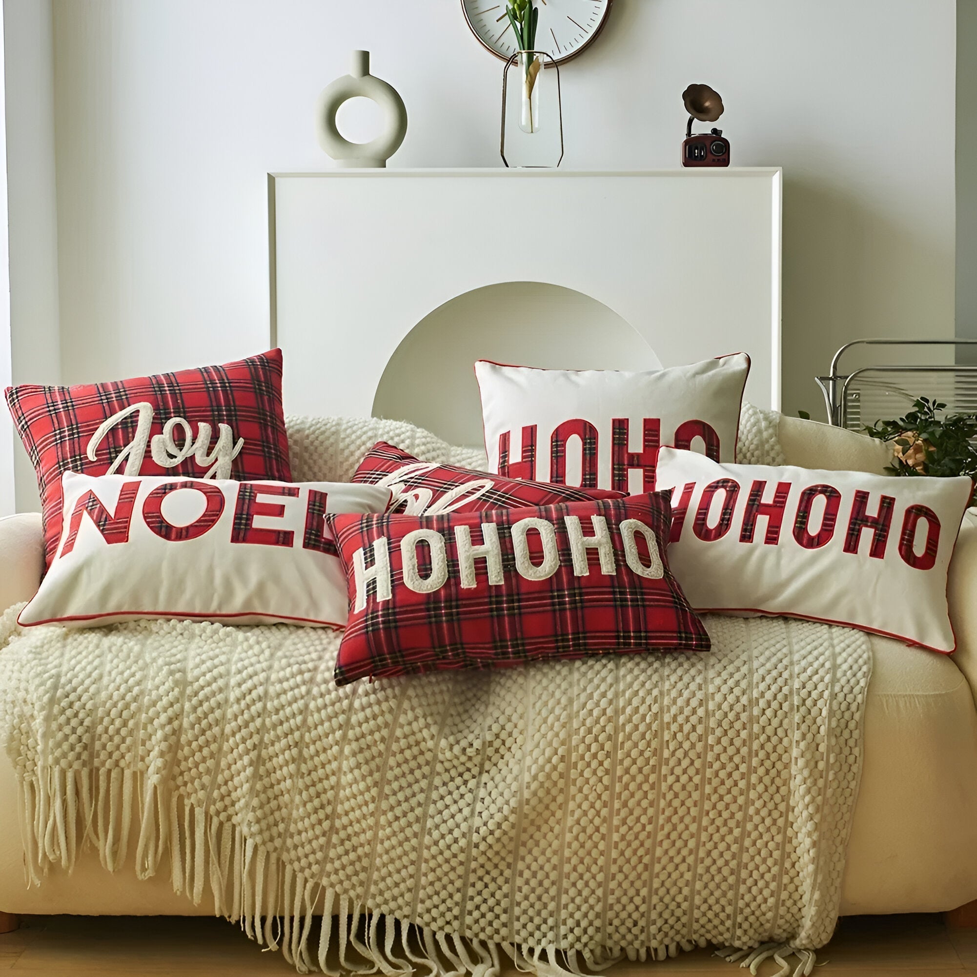 Traditional Red & Green Christmas Cushion Cover - The House Of BLOC