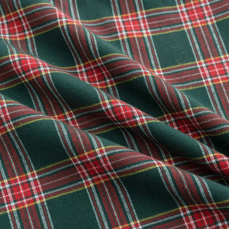 Traditional Red & Green Tartan Christmas Cushion Cover - The House Of BLOC