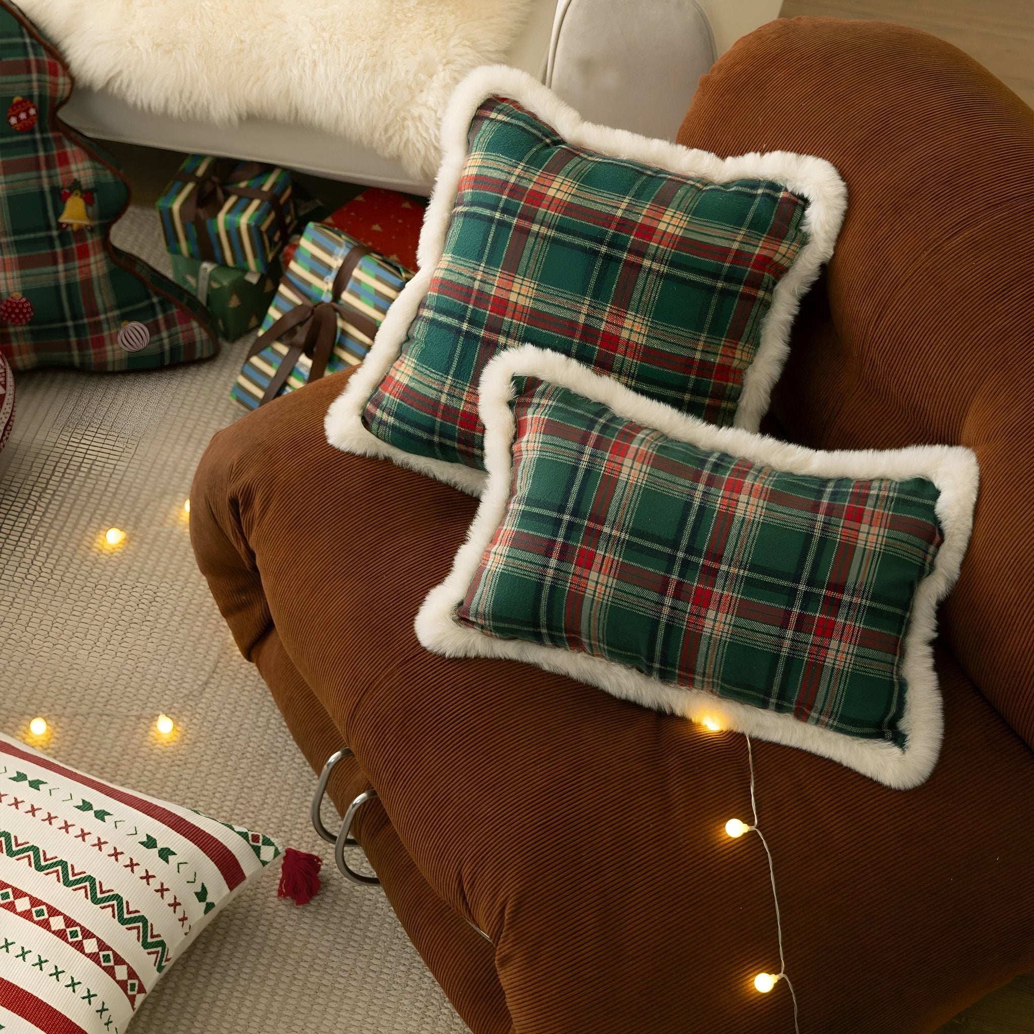 Traditional Tartan Christmas Cushion - The House Of BLOC