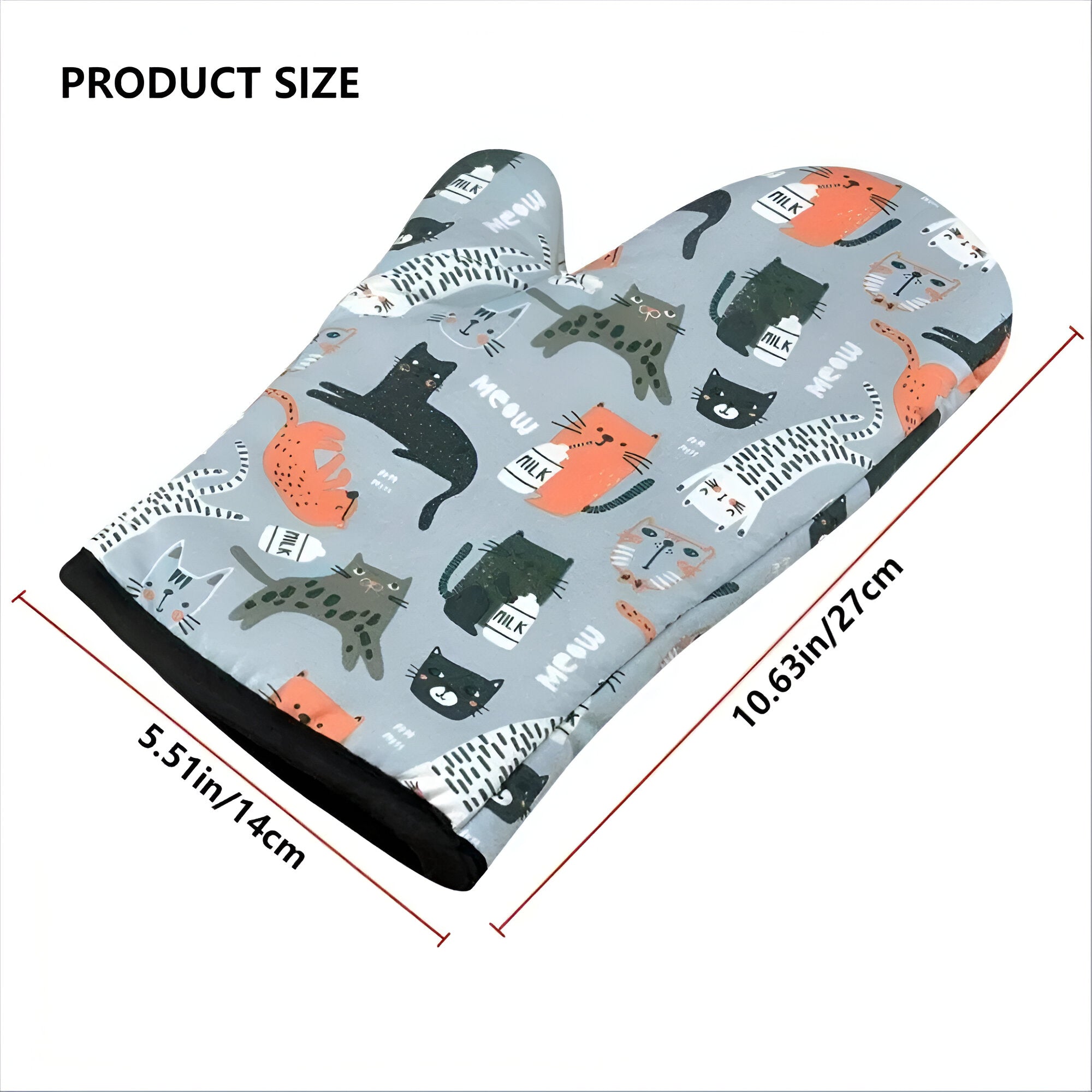 Two Piece Set Of Cat Design Oven Gloves - The House Of BLOC