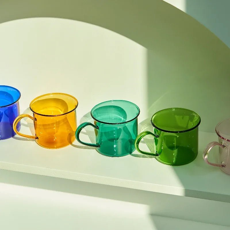 Two Piece Set Of Colourful Borosilicate Glass Mugs - The House Of BLOC