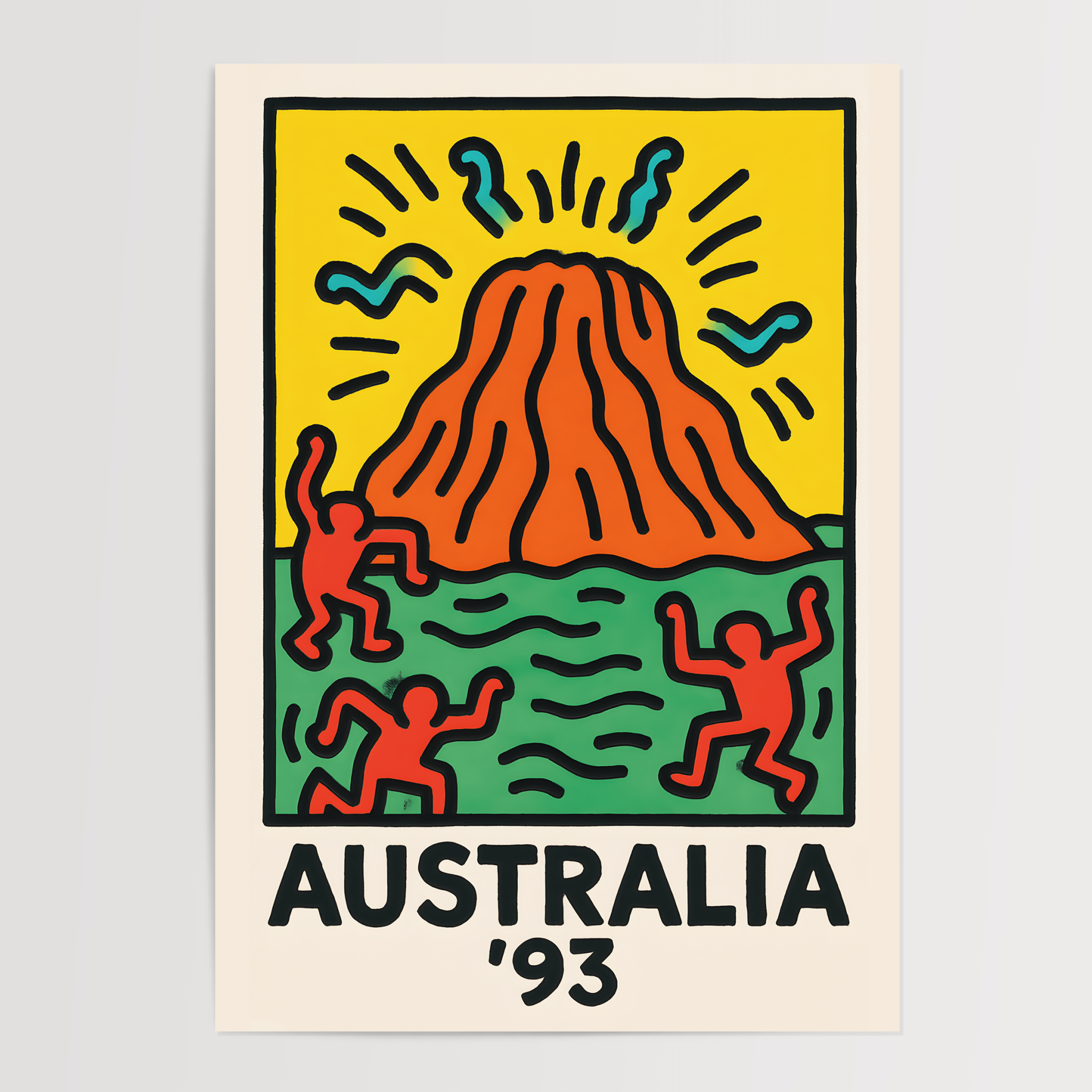 Uluru Ayers Rock Poster - Keith Haring Inspired - Premium Semi - Glossy Poster - The House Of BLOC