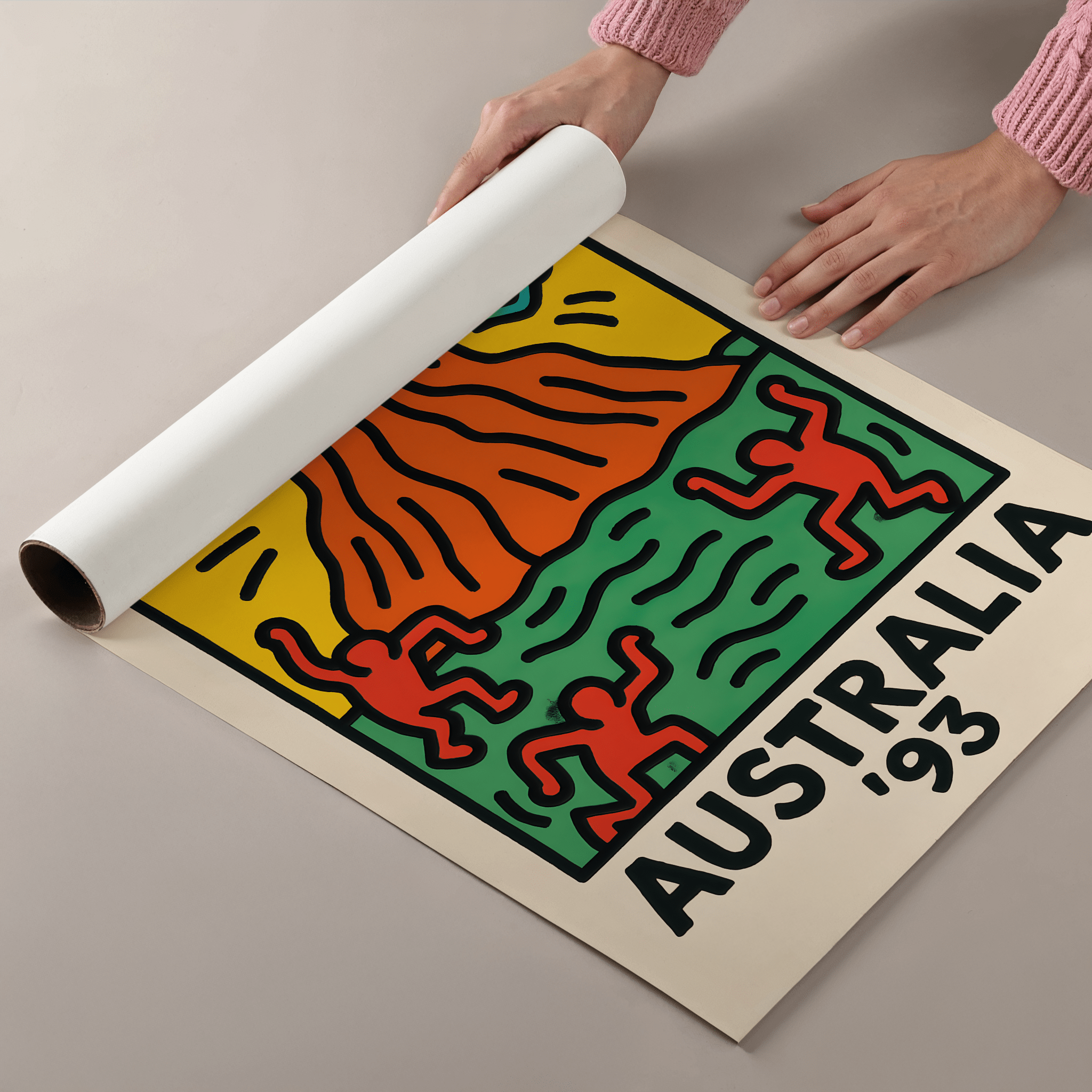 Uluru Ayers Rock Poster - Keith Haring Inspired - Premium Semi - Glossy Poster - The House Of BLOC