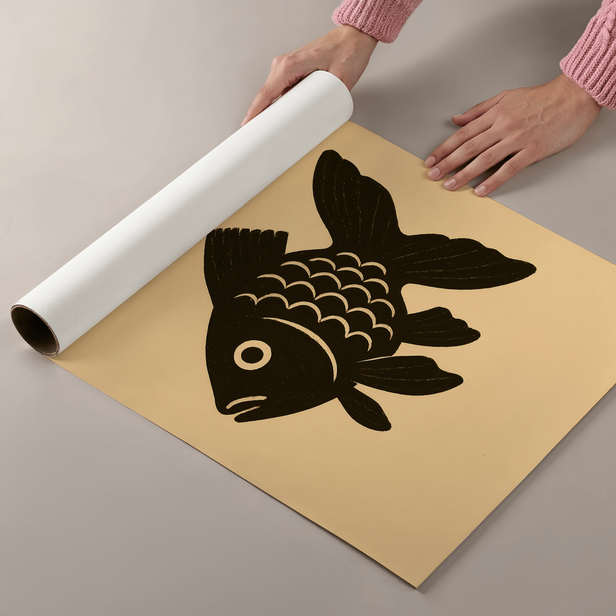 Unbowled Goldfish - Premium Semi - Glossy Poster - The House Of BLOC