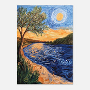 Van Gogh Inspired River Painting Poster - Premium Semi - Glossy Poster - The House Of BLOC