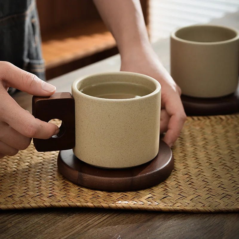 Vintage Style Ceramic Coffee Mug & Saucer - The House Of BLOC