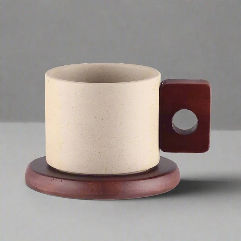 Vintage Style Ceramic Coffee Mug & Saucer - The House Of BLOC