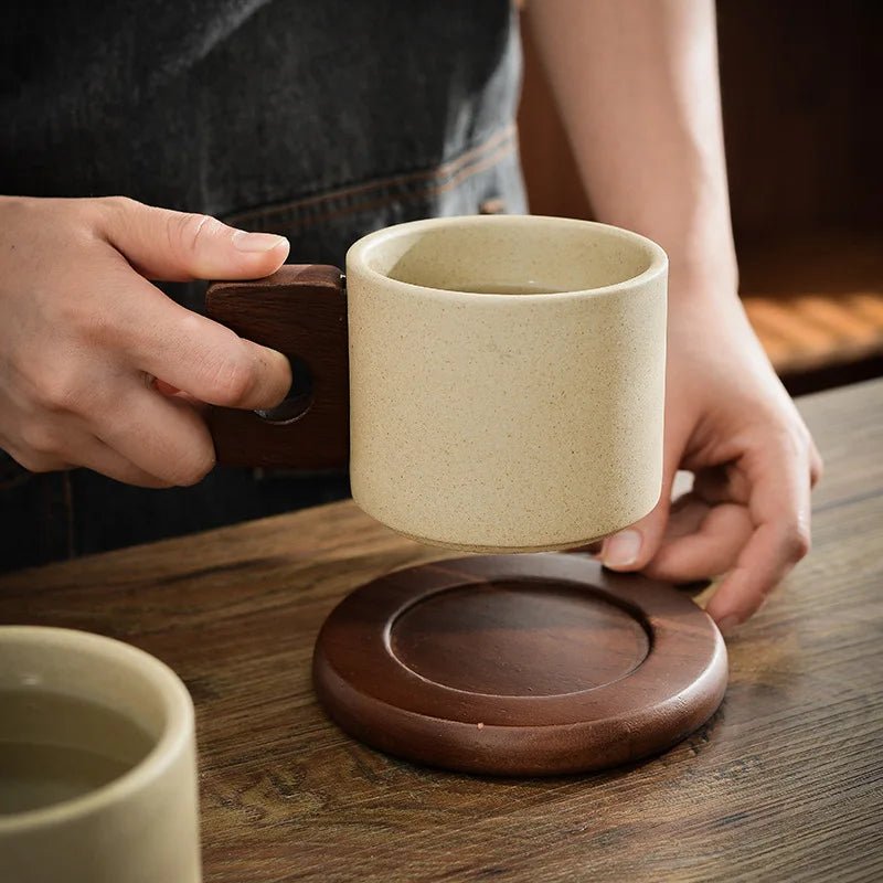 Vintage Style Ceramic Coffee Mug & Saucer - The House Of BLOC