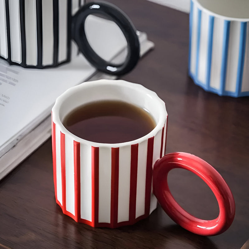 Vintage Style Striped Coffee Cup - The House Of BLOC