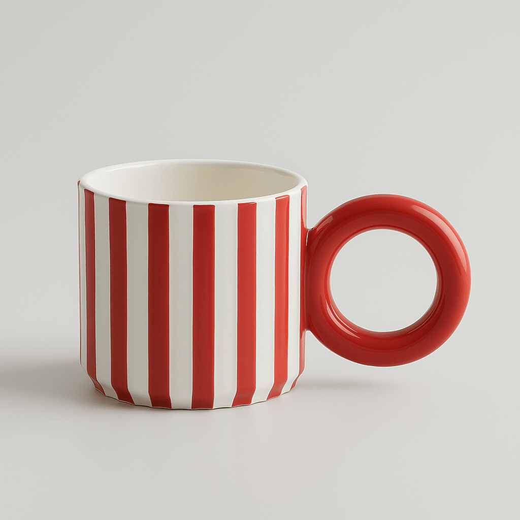 Vintage Style Striped Coffee Cup - The House Of BLOC