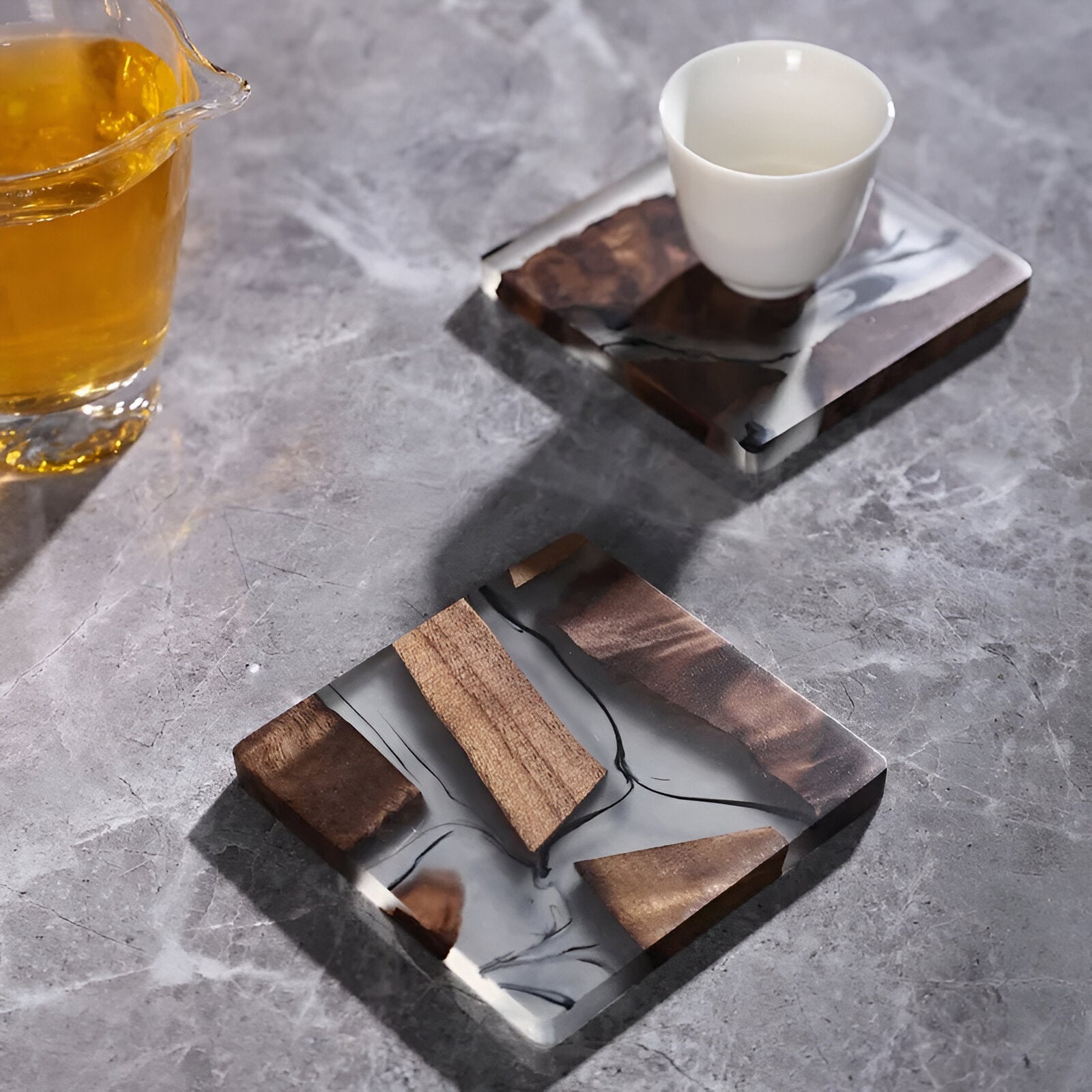 Walnut Wood & Resin Insulated Coaster - The House Of BLOC