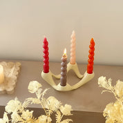 Wavy Design Ceramic Candlestick Decoration - The House Of BLOC