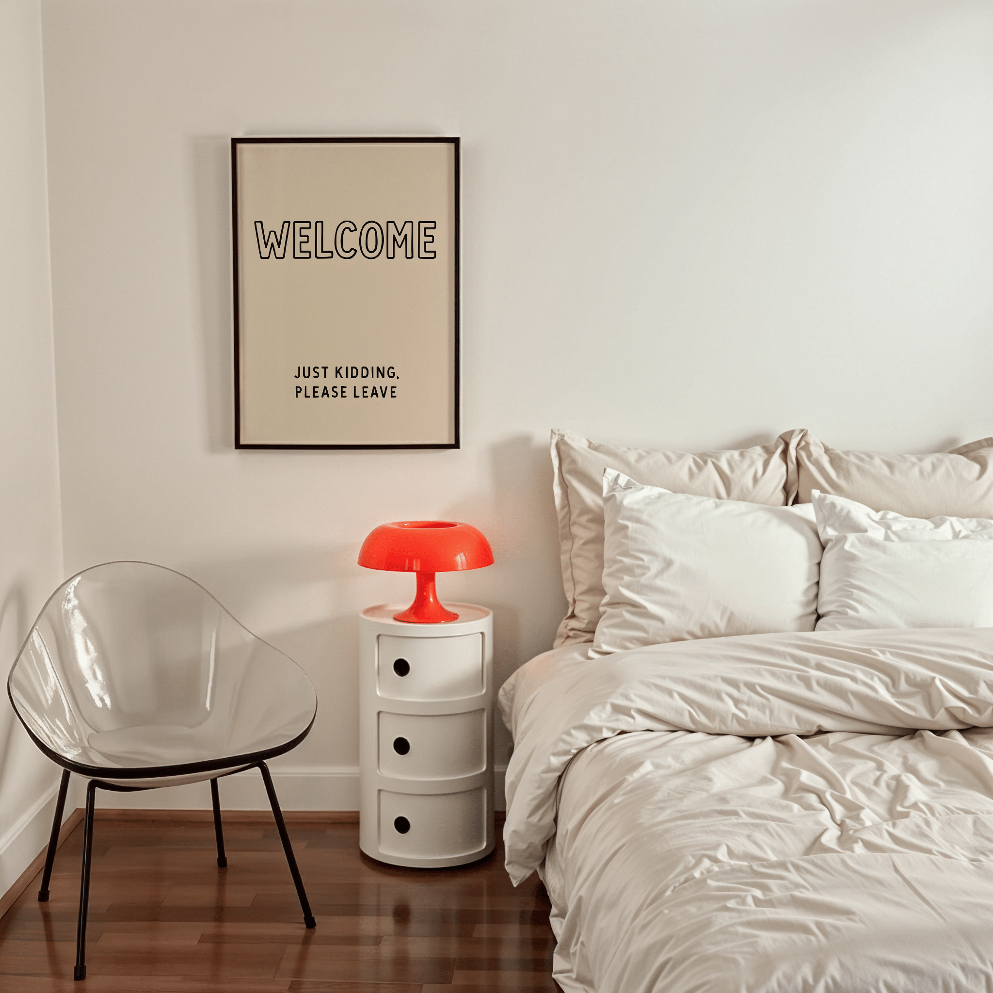 Welcome Please Leave Slogan Poster - Premium Semi - Glossy Poster - The House Of BLOC