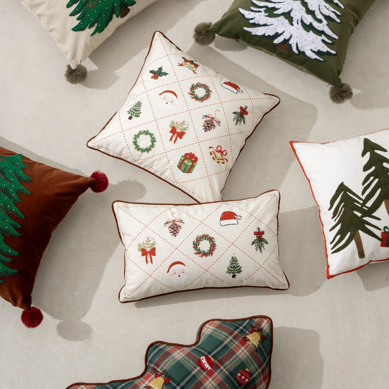 White Christmas Decoration Cushion Cover - The House Of BLOC