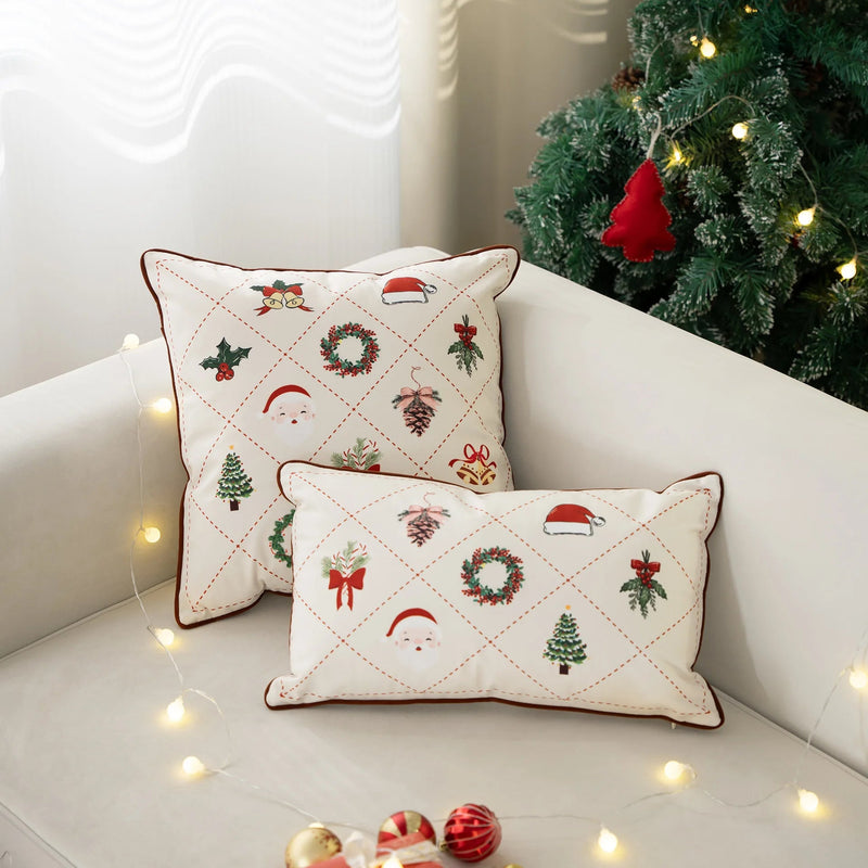 White Christmas Decoration Cushion Cover - The House Of BLOC