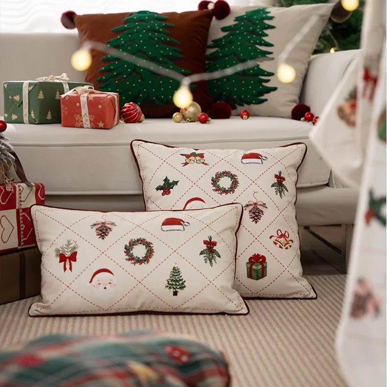 White Christmas Decoration Cushion Cover - The House Of BLOC