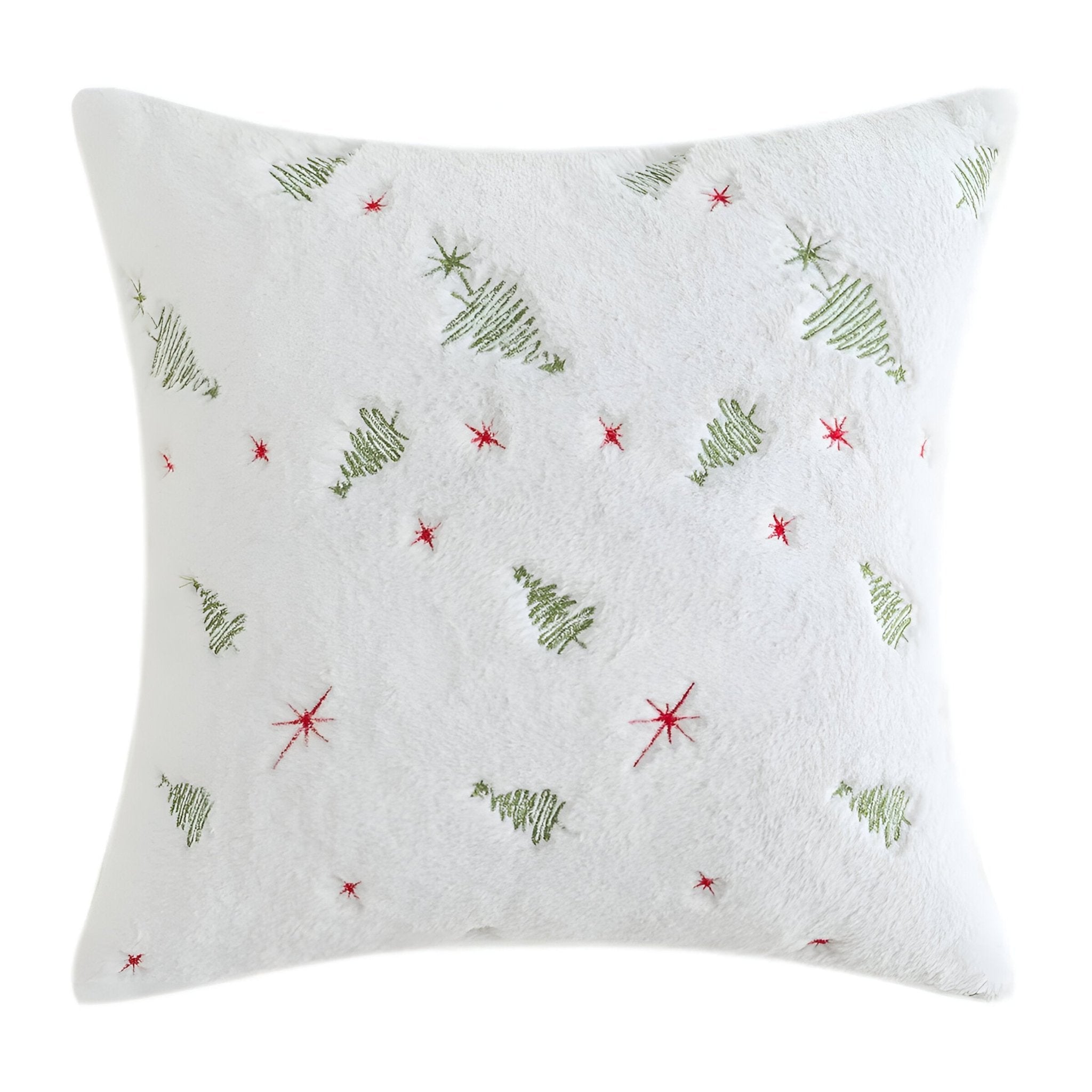 White Embroidered Christmas Tree Cushion Cover - The House Of BLOC