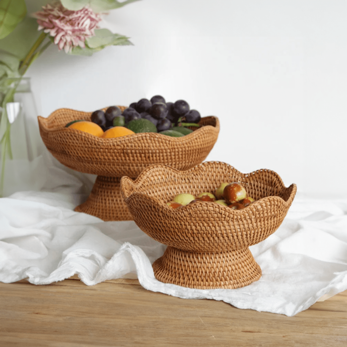 Woven Rattan Fruit Storage Basket - The House Of BLOC