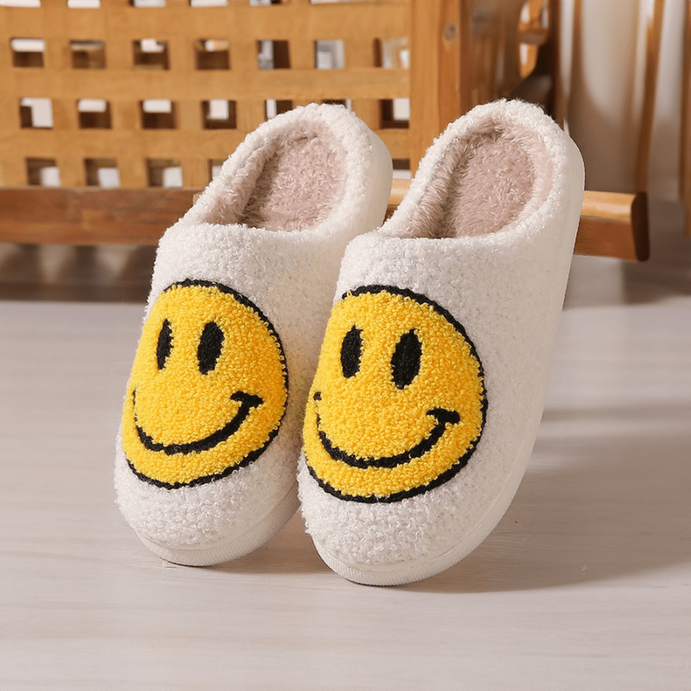 Yellow Smiley Home Slippers - The House Of BLOC