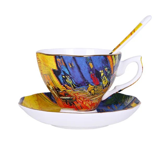Abstract Art Painting Cup & Saucer Set - The House Of BLOC