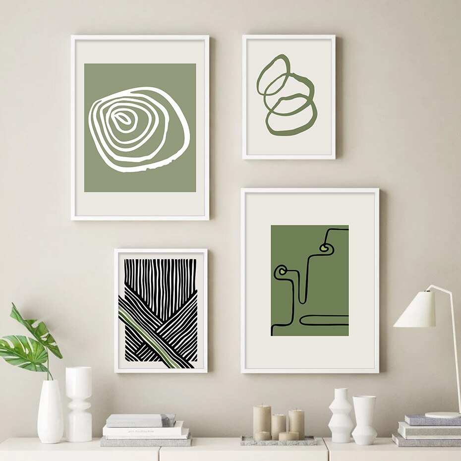 Abstract Black Line Canvas Art Poster - The House Of BLOC