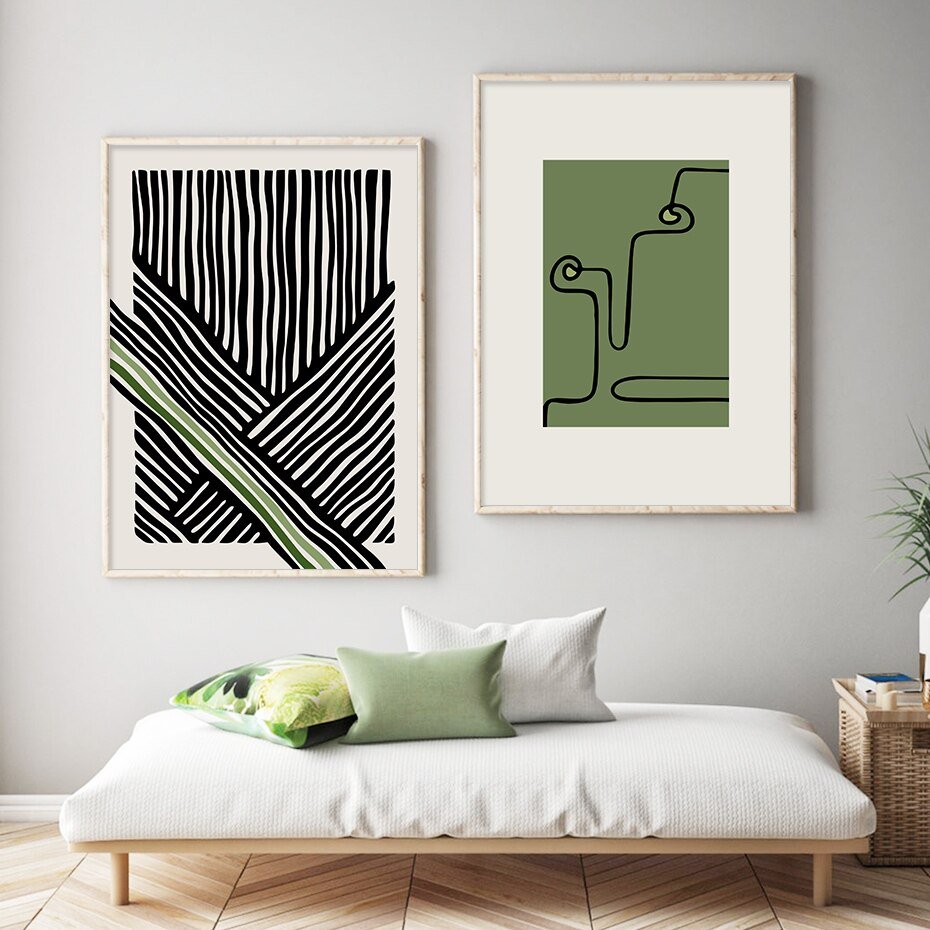 Abstract Black Line Canvas Art Poster - The House Of BLOC