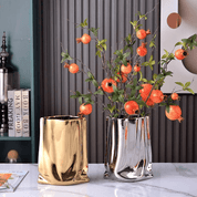 Abstract Pleated Texture Ceramic Vase - The House Of BLOC