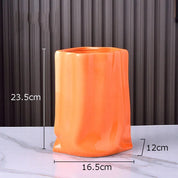 Abstract Pleated Texture Ceramic Vase - The House Of BLOC