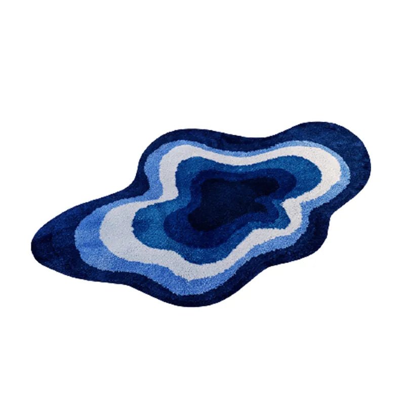 Abstract Shaped Soft Blue Tufted Carpet - The House Of BLOC