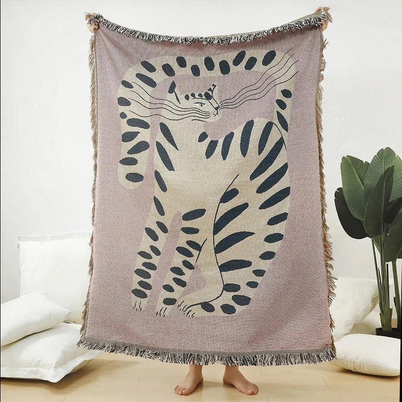 Abstract Woven Tapestry Throw Blanket - The House Of BLOC