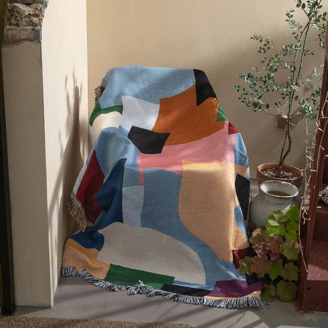 Abstract Woven Tapestry Throw Blanket - The House Of BLOC