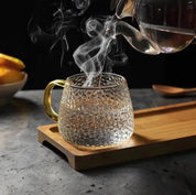 Accent Hammer Pattern Glass Coffee Mug - The House Of BLOC