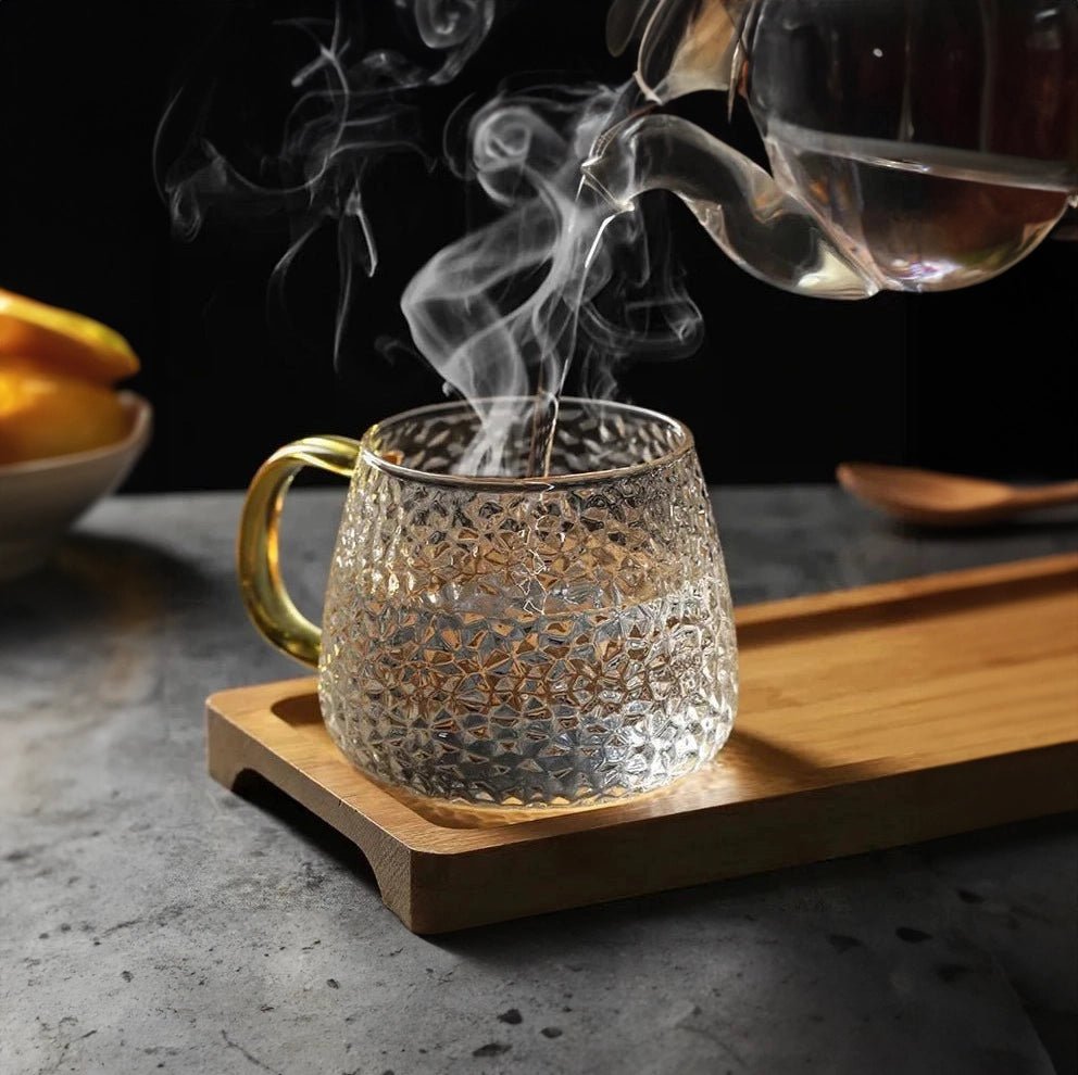 Accent Hammer Pattern Glass Coffee Mug - The House Of BLOC