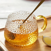 Accent Hammer Pattern Glass Coffee Mug - The House Of BLOC