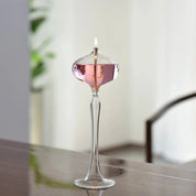 Attractive Handmade Tall Glass Oil Lamp - The House Of BLOC